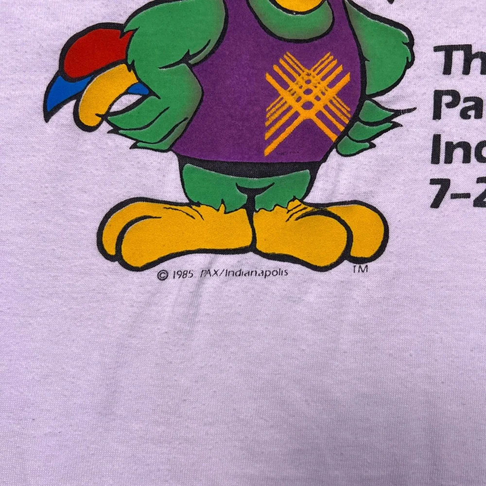 VTG 1987 Pan American Games Parrot Graphic T Shirt Mens Large Logo 7‎ Tee